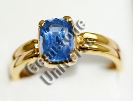 Natural Ceylon Blue Sapphire of 2.92 carats set in 22KDM Hallmarked Gold ring.Gemstoneuniverse.com Natural Ceylon Blue Sapphire of 2.92 carats set in 22KDM Hallmarked Gold ring.Gemstoneuniverse.com