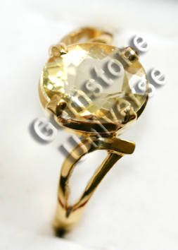 Golden Yellow Brazilian Heliodor Set in Ladies Loupe Design Ring! Gemstoneuniverse.com