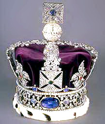 The Legendary Stuart Sapphire mounted on the Imperial State Crown The Legendary Stuart Sapphire mounted on the Imperial State Crown