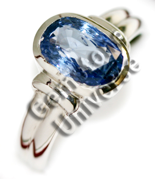 Astonishing and Majestic Unheated Blue Sapphire of 4.70 carats set in 18K White Gold Ring-Powerful Saturn Energies-Gemstoneuniverse.com