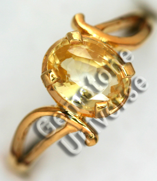 Lustrous Unheated Yellow Sapphire set in 22K Life force Chi/Qi Gold Ring-Bountiful Jupiter energies!