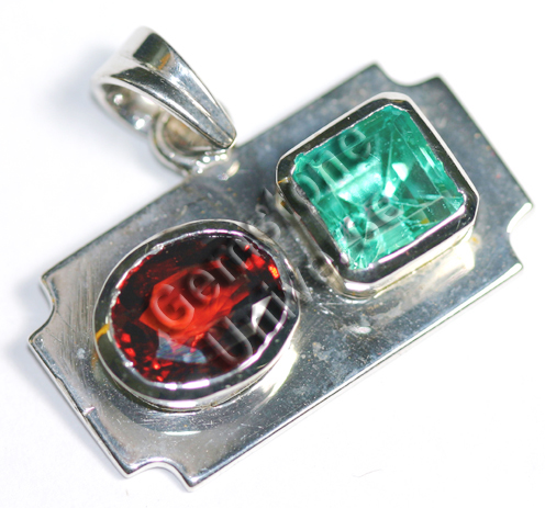 Majestic and Awe evoking Colombian Emerald and Hessonite pendant! A gracious patron, a joyful team and a Superb Jyotish talisman!