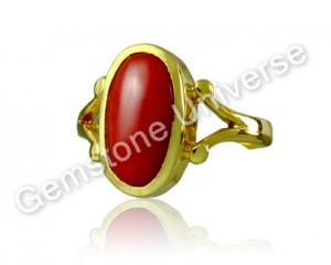 Finest Mediterranean Ox Blood Color Red Coral Gold Ring-Gemstoneuniverse.com Finest Mediterranean Ox Blood Color Red Coral Gold Ring-Gemstoneuniverse.com