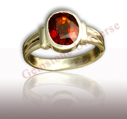 Fiery Hessonite Garnet/ Cinnamon Stone set in Sterling silver 925 Ring. Hessonite the gemstone of Rahu-North node!