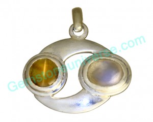 Natual Untreated Blue Moonstone of 2.37 carats and Madagascar Chrysoberyl Cats Eye 2.36 of carats Gemstoneuniverse.