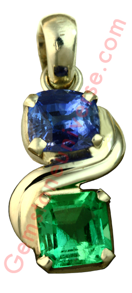 Natural Untreated Blue Sapphire of 2.60 carats and Natural untreated Emerald of 1.76 carats Gemstoneuniverse.com Natural Untreated Blue Sapphire of 2.60 carats and Natural untreated Emerald of 1.76 carats Gemstoneuniverse.com