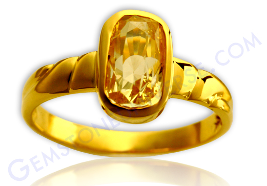 Electric lustre shining through this Golden Yellow fully natural and untreated Yellow Sapphire from Sri Lanka / Ceylon! Yellow Sapphire/Pukhraj-The gemstone of Jupiter -The planet of Good luck!