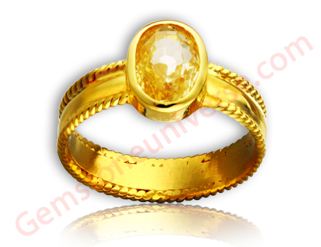 Scintillation unlimited in this Golden Butter Yellow fully natural Ceylon Yellow Sapphire! And believe it or not we grade such beauties as ENTRY LEVEL! Yellow Sapphire /Pukhraj – The gemstone of Jupiter -The planet of Good luck!