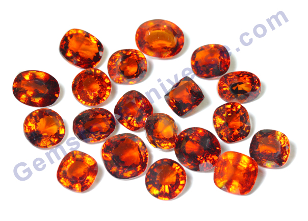 December 2010 Special- Blistering and exhibiting passionate fire-New Whopping Lot of Ceylon Hessonite-Cinnamon stone-The Gemstone of Rahu, Sure Lord Rahu will be pleased.Gemstoneuniverse.com