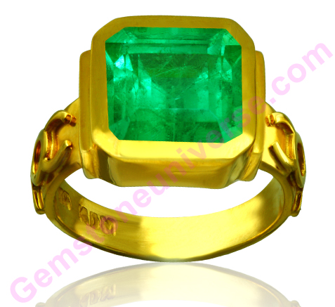 Stately and majestic with ethereal spring green color, very rare fully natural and unenhanced Colombia Emerald! Enjoy a very rare, massive 4.61 carats fully natural Emerald with powerful Mercury energies! Gemstoneuniverse.com