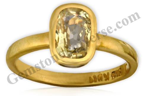 Gleaming golden glow in this Natural Yellow Sapphire! Natural and untreated Ceylon Yellow Sapphire- the gem of the planet of Good luck and wealth – Jupiter! Gemstoneuniverse.com