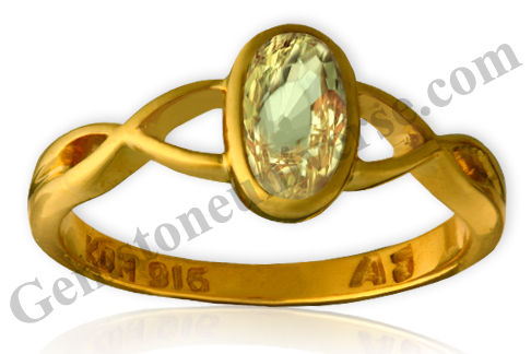 Intense Golden Butter Yellow colour Natural and untreated Ceylon Yellow Sapphire set in a delicate gold ring! Yellow Sapphire- the gem of the benign planet – Jupiter! Gemstoneuniverse.com