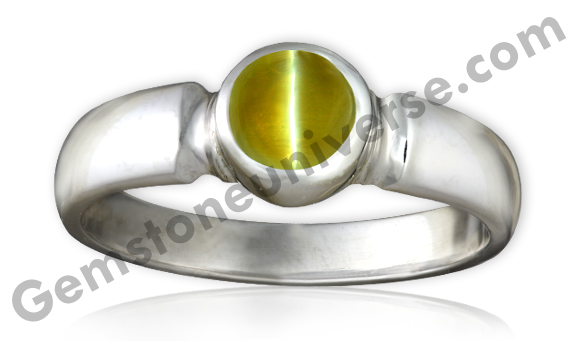 Beatific Greenish golden colored Ceylon Chrysoberyl Cat’s Eye-The best color described in the shastras for a Vaiduyra Mani- The Cat’s eye capable of causing miracles!