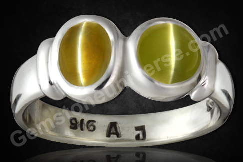 Not for unique implementation but for the passion to implement gem therapy for optimum results! 2 super premium fully natural Ceylon Chrysoberyl Cat’s Eyes for the best of Ketu! Gemstoneuniverse.com