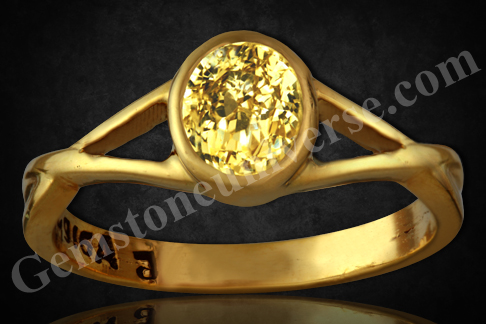Diamond like brilliance in this fully natural and untreated Ceylon Yellow Sapphire! Natural Yellow Sapphire the gem of Lord of prayer and devotion- Jupiter! Gemstoneuniverse.com