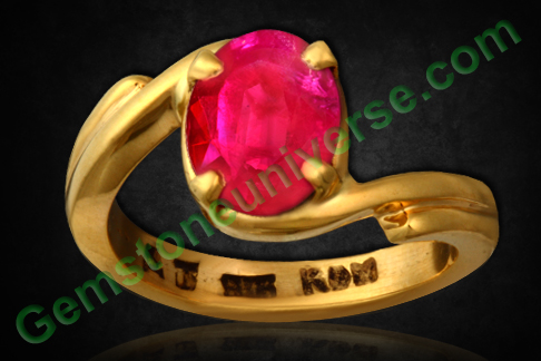 Invoking Lord Surya with its Imperial Pigeon Blood Red Color! Fully natural and untreated Burma Ruby! Natural Ruby the gem of the planet Sun! Gemstoneuniverse.com