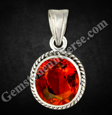 Internally lit with the mysterious powers of the North Node - Rahu! Deep Burnt Orangish Cinnamon Ceylon Natural Hessonite / Gomedh - the gem of Rahu! Gemstoneuniverse.com
