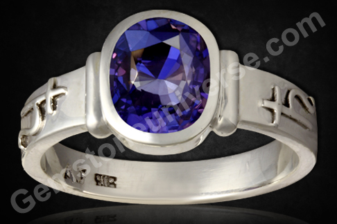 Indraneelam-the powerful Gemstone of Powerful Saturn! Behold a miracle of Nature! At almost 6 carats this is rare Rainbow Blue fully natural and untreated Ceylon Blue Sapphire.
