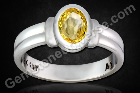 Flamboyant in color and extravagant in clarity this fully natural and unheated Ceylon Yellow Sapphire the gem of Brihaspati / Jupiter! Gemstoneuniverse.com