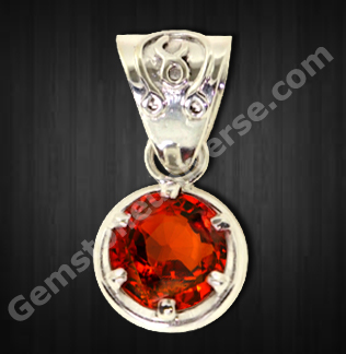 Deep Burnt Imperial Cinnamon stone Hessonite Garnet -Gomed-The Gemstone of Rahu set in Talismanic Pendant