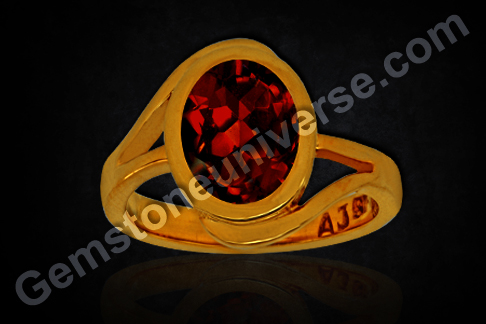 The Brilliance of the Sun Captured by this Flawless Garnet set in a Gold ring-The Gem of the Mooladhara Chakra