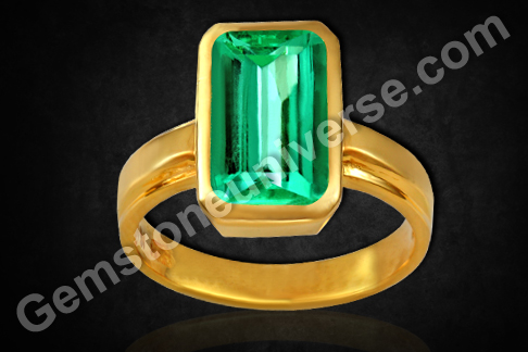 Gemstoneuniverse signature Mercury ring! Enjoy a 4+ carat Natural emerald with over 95% clarity. A Gem is for a Gem