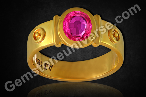The Splendour of the Sun-Royal unheated Ruby from Vietnam in a Sun Talisman Ring