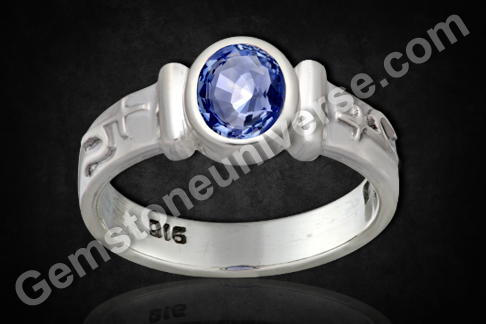 Vibrant Sky Blue Color Sapphire in a Talismanic Ring Symbolizing Opportunities and Fortune
