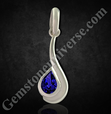 Elegance and Power come together in this Natural Iolite Silver Pendant