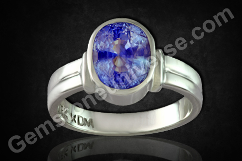 Exceptional Natural Ceylon Blue Sapphire in a Saturn Talisman Ring