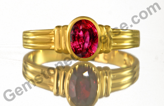 Exotic African Gift – A natural, untreated Madagascar Ruby in a Sun Talisman Ring