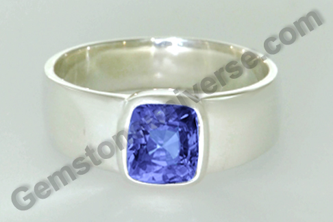 Natural, Unheated Ceylon Blue Sapphire – Gem with Enticing Color in a Saturn Talisman Ring