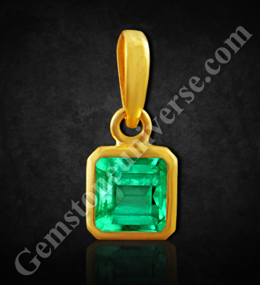 Natural Colombian emerald Pendant – Dainty Mercury Talisman