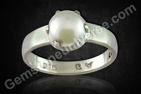 Fantastic Natural Basra Pearl – Real Treasure in a Moon Talisman Ring