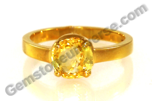 Pukhraj – Natural, Unheated Ceylon Yellow Sapphire in Jupiter Talisman Ring