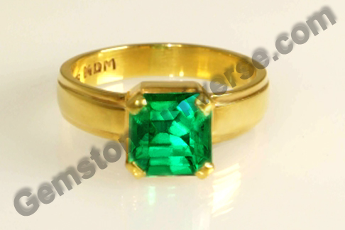 Premium Jyotish Gem – Natural Exotic Colombian Emerald in Gold Ring
