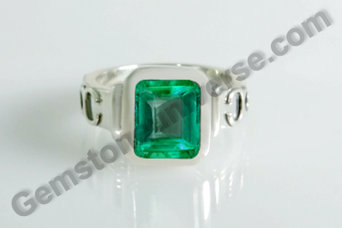 Fine Colombian Emerald in a Mercury Talisman Ring