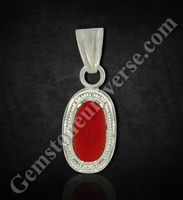 Natural and Organic Red Coral in a Powerful Mars Talisman Pendant