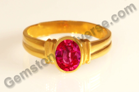 Fine Natural Unheated Mozambique Ruby in a Sun Talisman Ring