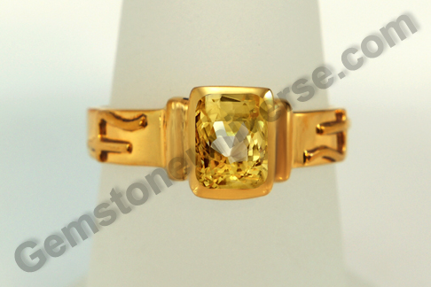 Captivating Natural Ceylon Yellow Sapphire in Jupiter Talisman Ring
