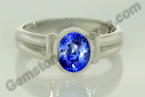Exotic Ceylon Blue sapphire Ring - Rich Display of Silky Cornflower Blue Color