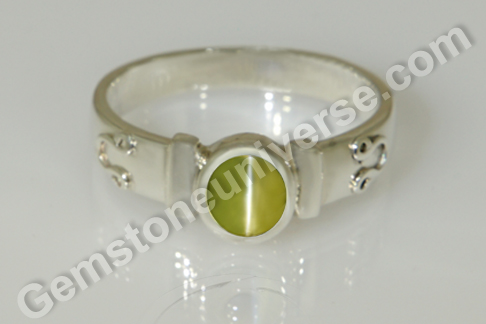 Mystique and Power - Natural Chrysoberyl Cats eye in a Ketu Talisman