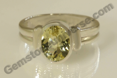 Superior Upratna - Fine Heliodor in a Jupiter talisman Ring