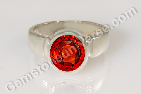 Enchanting Natural Hessonite Garnet - Rahu Talisman RIng