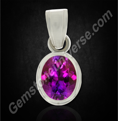 Depth and Intensity of Color - Fine Natural African Amethyst in a Saturn Pendant