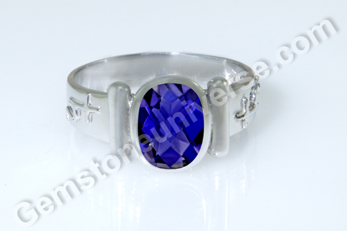 Exceptional color in a Checkerboard Cut Natural Iolite – Powerful Substitute Gem for Natural Blue Sapphire