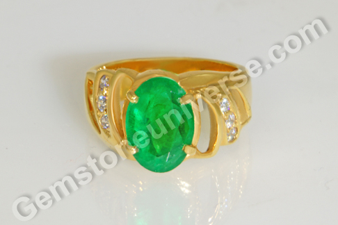Stunning Richly Colored Zambian Emerald – Bewitching Mercury Talisman Ring