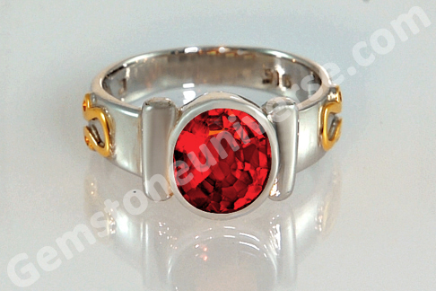 Sacred Herbal Ash Ring for Rahu Hessonite Set with the Durva Herb Sacred Herbal Ash Ring for Rahu Hessonite Set with the Durva Herb