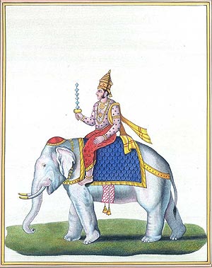 Lord Indra Holding his Thunderbolt called as Vajra Lord Indra Holding his Thunderbolt called as Vajra