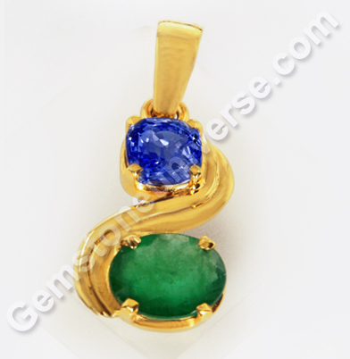 Two Gem Pendant – Glimpse of Splendor of Natural Jyotish Quality Gemstones